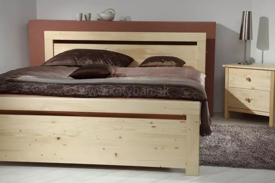 Drevená posteľ Rhino II, 200x180 cm, prírodná