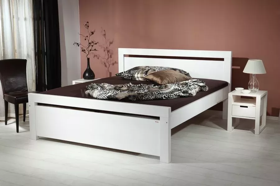 Drevená posteľ Rhino II, 200x180 cm, biela
