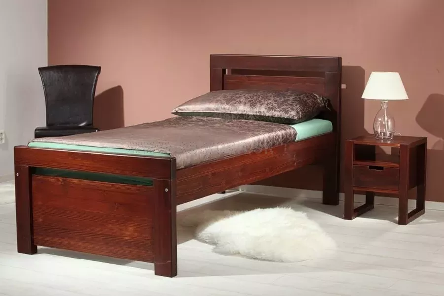 Drevená posteľ Rhino II, 200x90 cm, brown