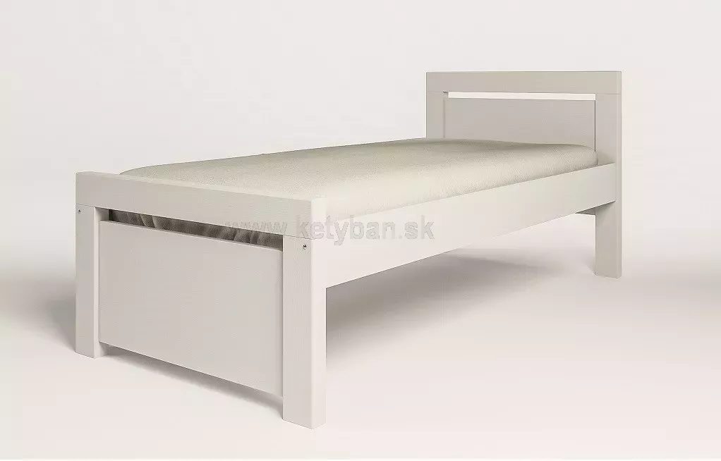 Drevená posteľ Rhino II, 200x90 cm, biela
