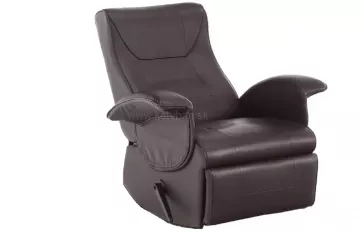 Polohovateľné relaxačné kreslo Romelo C3 - tmavo hnedá textilná koža