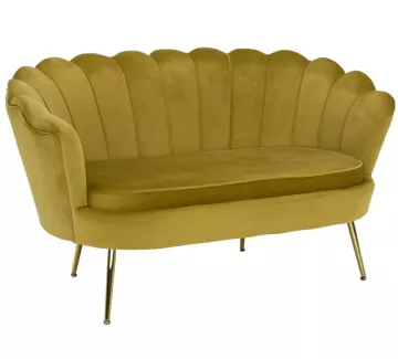 Lavica v tle Art-deco, horicov Velvet ltka / gold chrm-zlat, NOBLIN