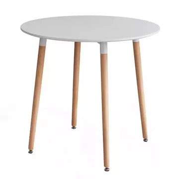 Jedlensk stl, biela/buk, priemer 80 cm, ELCAN NEW TYP 2
