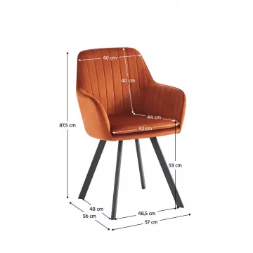 Dizajnov kreslo, terakota Velvet ltka, AURIL
