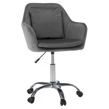 Kancelrske kreslo, siv Velvet ltka/chrm, KLIAN