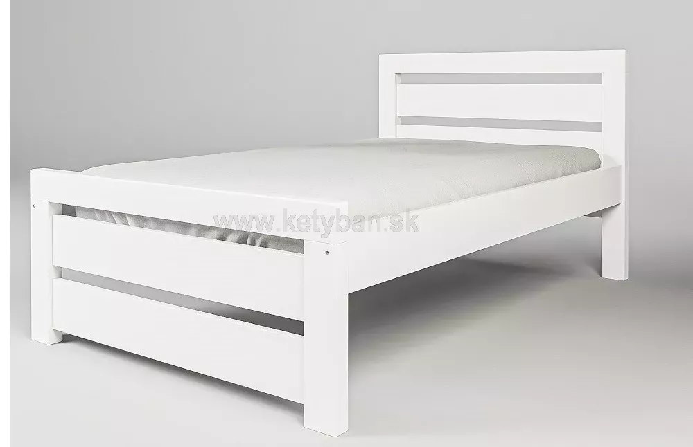 Drevená posteľ Rhino I, 200x120 cm, biela