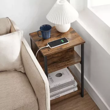 Odkladac� stol�k AFK-E1175 OLW - old wood, s USB a z�suvkou