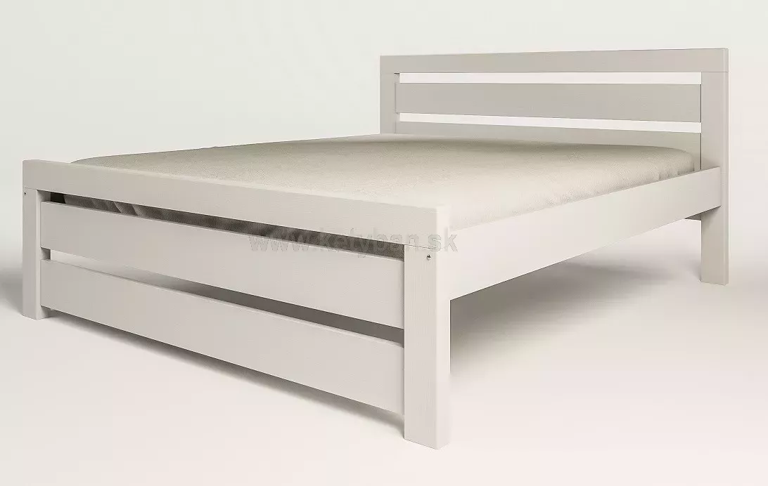 Drevená posteľ Rhino I, 200x180 cm, biela