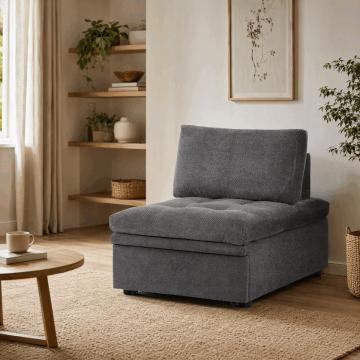 Rozkladacie kreslo, sivá, látka, ASB-C3410 GREY2 ? Šedá