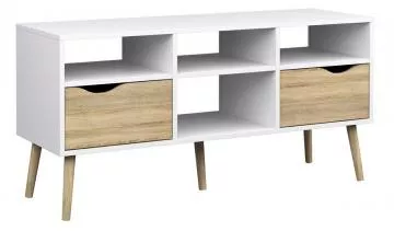 TV stolk Retro 391 biela/dub