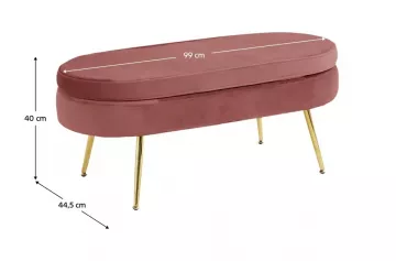 Luxusn taburet, ruov Velvet ltka / chrm zlat, Art-deco, NOBLIN TABURET TYP 2