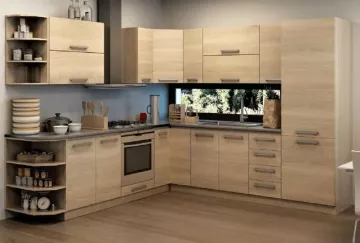 Kuchynsk linka 2,4 m, dub sonoma/biela, NOVA PLUS