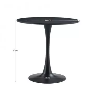 Jedlensk stl, okrhly, ierna, priemer 80 cm, REVENTON NEW