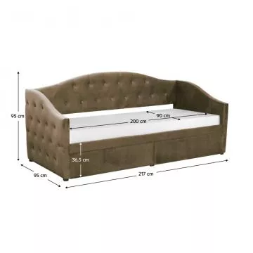 Poste s lonm priestorom, 90x200, hned Velvet ltka, ZASKA