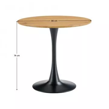 Jedlensk stl, okrhly, dub/ierna, priemer 80 cm, REVENTON NEW