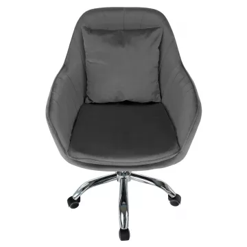 Kancelrske kreslo, siv Velvet ltka/chrm, KLIAN