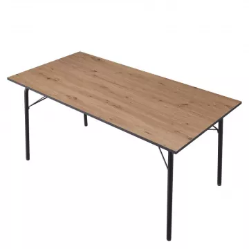 Jedlensk stl, dub artisan/ierna, 160x80x75 cm, NALAK TYP 3