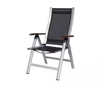 ASS COMFORT zhradn polohovacie kreslo hlinkov - ierne strieborn