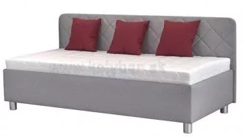 Čalúnená posteľ Fiona, Malmö new 83, 1x dlhé čelo, s matracom a vankúšmi