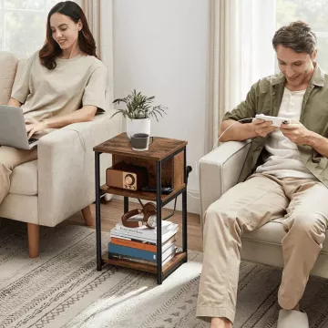 Odkladac� stol�k AFK-E1175 OLW - old wood, s USB a z�suvkou