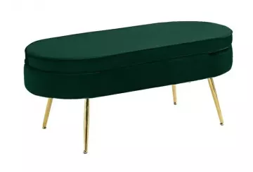 Luxusn taburet, smaragdov Velvet ltka / chrm zlat, Art-deco, NOBLIN TABURET TYP 2