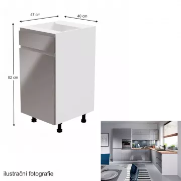 Spodn skrinka, biela / ed extra vysok lesk, av, AURORA D40S1