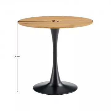 Jedlensk stl, okrhly, dub/ierna, priemer 110 cm, REVENTON NEW