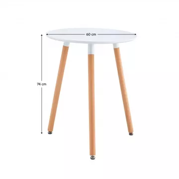 Jedlensk stl, biela/buk, priemer 60 cm, ELCAN NEW TYP 1