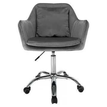 Kancelrske kreslo, siv Velvet ltka/chrm, KLIAN