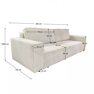 Rozkladacia pohovka, smotanov, HARPERA BIG SOFA