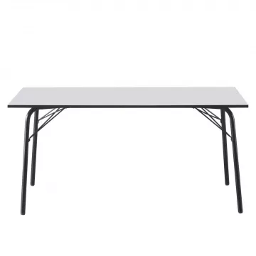 Jedlensk stl, biela/ierna, 160x80x75 cm, NALAK TYP 3