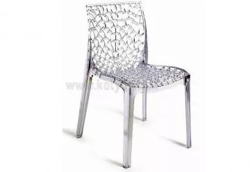 Moderná plastová jedálenská stolička Gruvyer transparente