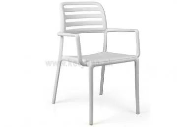 Odolná plastová jedálenská stolička Costa kresielko bianco
