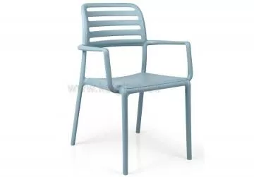 Odolná plastová jedálenská stolička Costa kresielko celeste