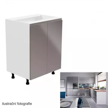 Spodn skrinka, biela / ed extra vysok lesk, AURORA D602F