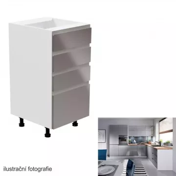 Spodn skrinka, biela / ed extra vysok lesk, av, AURORA D40S4