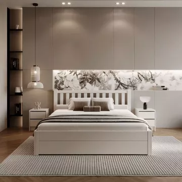 Manelsk poste s lonm priestorom, 180x200, biela, LUSY