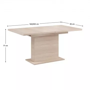 Jedlensk stl, dub sonoma, 160-200x90 cm, BOBA