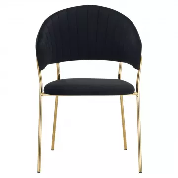 Dizajnov jedlensk kreslo, ierna Velvet ltka/gold chrm zlat, DASMIN TYP 1