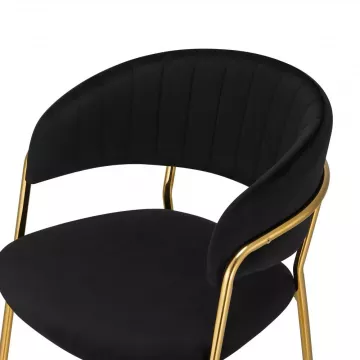 Dizajnov barov stolika, ierna Velvet ltka/gold chrm zlat, DASMIN TYP 2