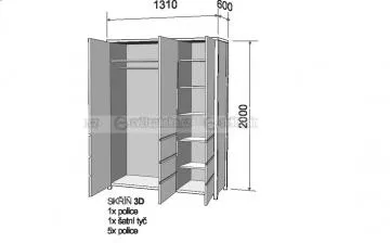 Police k masvnej skrini Azzo 3D - schma skrine