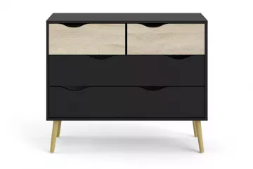 Komoda Retro 395 - ierna MAT/dub sonoma