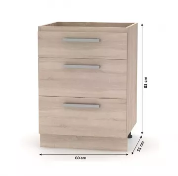 Kuchynsk linka 2,4 m, dub sonoma/biela, NOVA PLUS