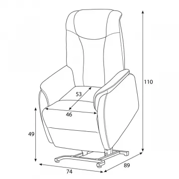 Elektrické polohovacie kreslo TV-L8963 rozmery
