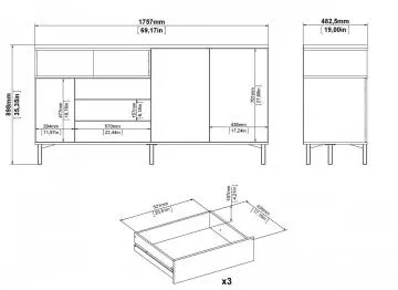 Komoda Atrei 178 biela/dub sonoma