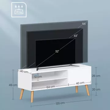 Televízny stolík AKF-E1146 WT - biely