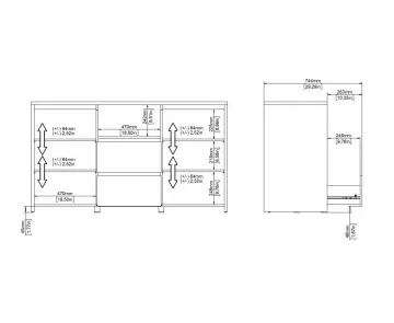 Komoda Nerea 318 jackson hickory/biely lesk