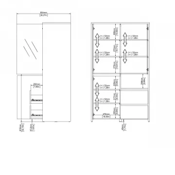  Vitrna Nerea 317 jackson hickory/biely lesk