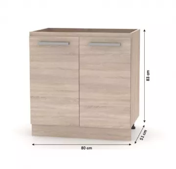 Kuchynsk linka 2,4 m, dub sonoma/biela, NOVA PLUS