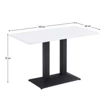 Jedlensk bistro stl, biela/ierna, 120x60 cm, RINALDO TYP 2